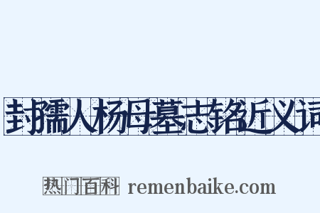 封孺人杨母墓志铭近义词是什么意思的图片